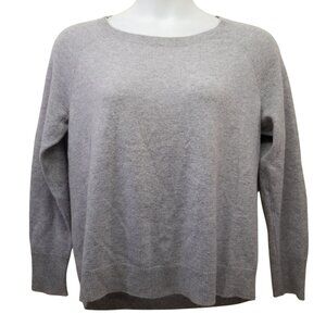 Apt 9 L Pullover Gray Sweater Cashmere Knit Lightweight Soft Cozy Winter